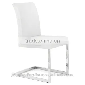 Modern White Dining Chair With Leg Stainless Steel thumbnail-1