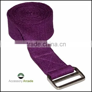 Yoga Accessories Adjustable Metallic Buckles Cotton Yoga Belt thumbnail-2