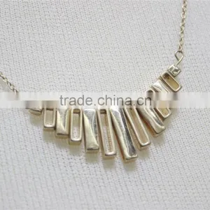 Gold Simple Metal Pendant Necklace Goldtone Bar Necklace 2016 Fashion Style Wholesale thumbnail-2