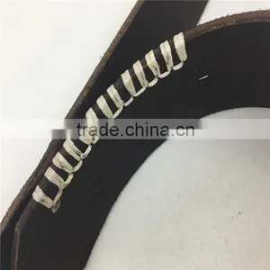 Brass Hore Shoe Buckle Genuine Leather Western United States Cowboy Style Belt thumbnail-6