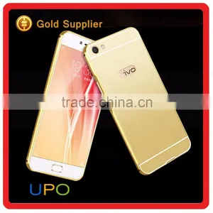[UPO] Luxury Edge Gold Plated Metal Aluminum+Acrylic Mirror Back Case Cover For Vivo X7 Protective Hybrid Case thumbnail-2