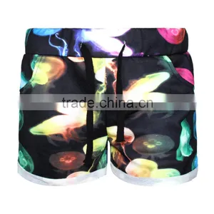 2015 Women Shorts Sublimation Print Jellyfish Running Shorts Elastic Waist N16-1 thumbnail-1