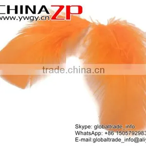 CHINAZP Natural Plumage Bulk Dyed Orange Turkey T-Base Body Feathers for Parties Decorations thumbnail-3