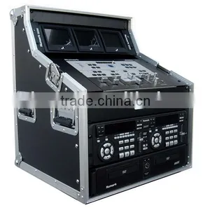 COMPACT DJ WORK STATION WITH 3U VERTICAL, 4U SLANTED AND 2U TOP RACK thumbnail-1