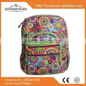 New Design Cotton Floral Quilted Unique Travel Ladies Fancy Backpack thumbnail-1