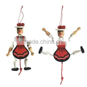 Wooden Hot Sale Custom Pull String Doll in Good Quality Funny Wonden Marionette thumbnail-1