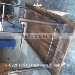 INDUSTRIAL DINING TABLE, METAL DINING TABLE, DINING TABLE WITH WHEELS thumbnail-3