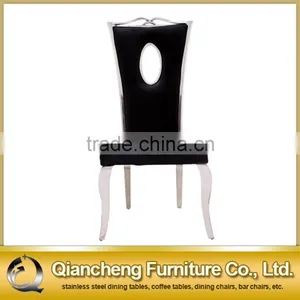 Stainless Steel Leg Leather Dining Chair Modern thumbnail-2