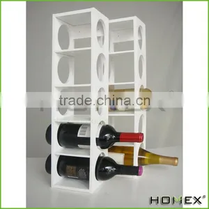 White Bamboo Stackable Wine Rack/ Wine Holder Homex-BSCI thumbnail-1