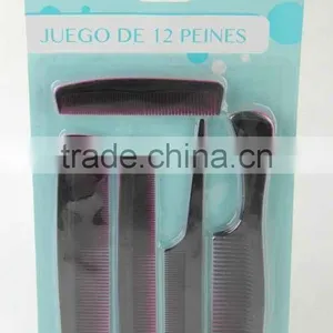 12PC Combined Type Double Color Plastic Comb Set/hair Brush thumbnail-3