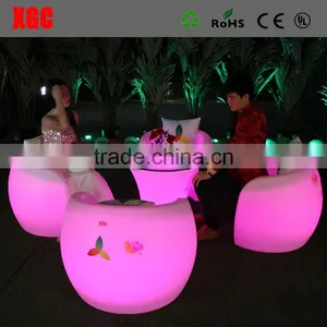 Coffee Shop Furniture Led Glowing Colored Tables and Chairs thumbnail-5