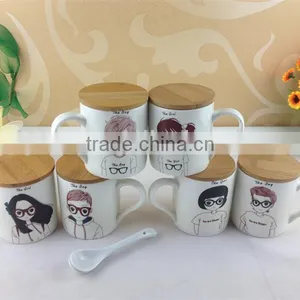 Ceramic Double Mugs With Spoon thumbnail-1