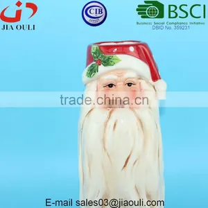 Christmas Decorations Embossed Ceramic Santa Claus Vase thumbnail-3