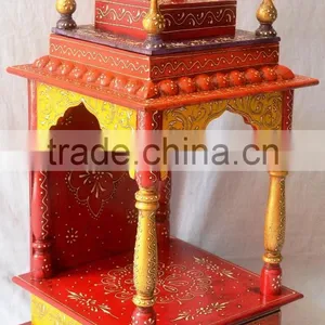 Hand Painted Mini Wooden Temple With 1 Drawer thumbnail-3