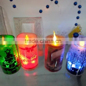 Plastic LED Battery Operated Printing Christmas Candle Decoration thumbnail-3