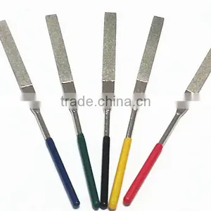 Electroplated Diamond Needle File Set Flat Shape With 5 Colorful Handle for Hand Working thumbnail-1