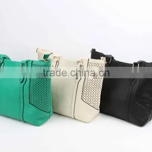 Wholesale Fashion Women Hangbags Custom PU Tote Bags With Hollow Out Pattern thumbnail-1