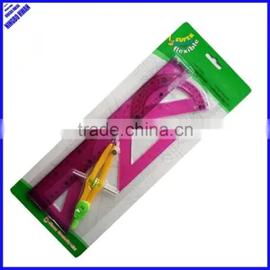 New Designer 5pcs Clear Pvc Soft Drawing Geometry Math Set thumbnail-1