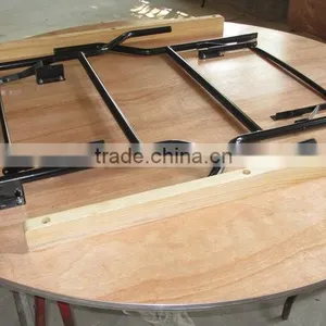 Plywood ALU Edge Banquet Folding Round Dining Table With USA Leg thumbnail-3