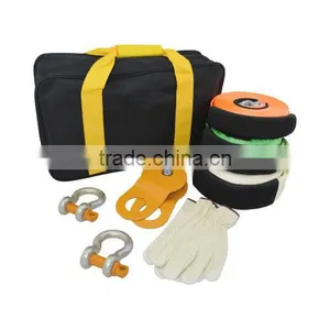 4x4/4wd/off Road 8 Pcs Recovery Kit(bow Shackles, Snatch Block, Gloves, Straps, Carry Bag) thumbnail-1