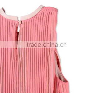 Latest Net Frock Design Kids Cotton Frocks Sleeveless Children Dresses HSd5176 thumbnail-5