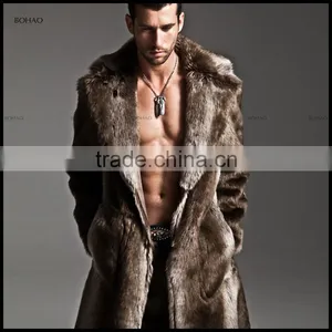 Gas Field Models Handsome Super Warm Imitative Fox Fur Man Long Wind Faux Fur Coat thumbnail-3