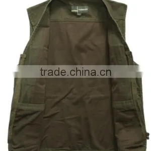 Fashion Mens Zip up no Collar Fishing Vest thumbnail-2