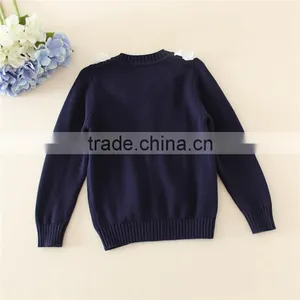 Solid Black Sweaters Computer Knitting Kids Girl Cardigan From Duodudo Princess Chinese Sweaters Factory/manufacuters thumbnail-3