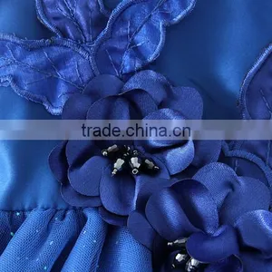 2017 Indian and Pakistan Girls Without Dress Toddler Blue Flower Girls Performance Dresses Turkish Shell Sequins Party Dresses thumbnail-5
