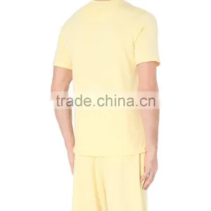 Men's Yellow Blank Summer Wholesale Cotton Pajamas thumbnail-2
