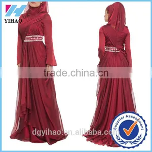 Abaya Latest Design Long Sleeve Muslim Ladies Dresses 2016 Abaya Dress Designer One Piece Party Dress thumbnail-1