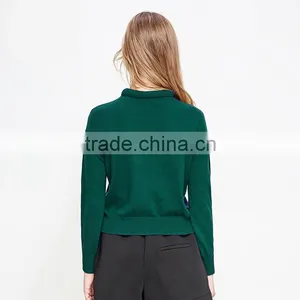 2017 New Style Geometric Design Women Green Color Pullover Sweater thumbnail-2