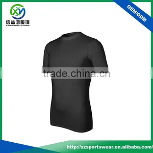 Blank Design Plain Color Crew Neck Cool Dry Short Sleeve Compression T Shirt thumbnail-1