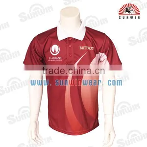 Hot Sell Custom Sublimation Printing Polo Shirt Cricket Jersey thumbnail-3