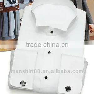 2017 Elegant Design Wing Collar French Cuff White Tuxedo Dress Shirt thumbnail-2