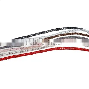 Grey Silver Glitter Round PU Leather Cord thumbnail-2