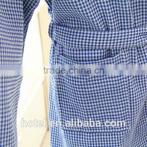 Yarn Dyed Waffle Bathrobe,factory Wholesale Bathrobe for Four Season Hotel,cotton/polyester Waffle Bathrobe thumbnail-5