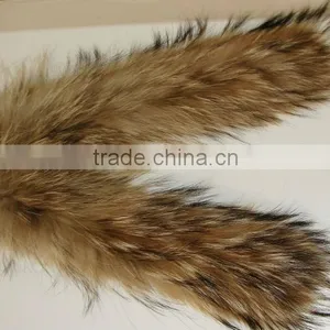 100% Genuine Raccoon Fur Trim for Hood/ Real Fur Trim thumbnail-1