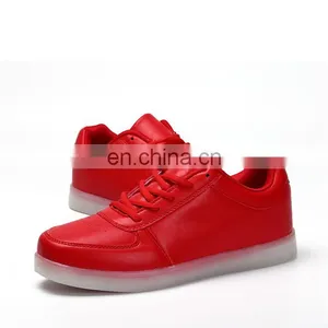 L1601 Latest Design Hot Sale Red PU Leather Mens Sneakers Light up LED Shoes thumbnail-2