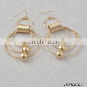 Lady Fashion Earring Concentric Circle Gold Earrings Hoop Earrings thumbnail-2
