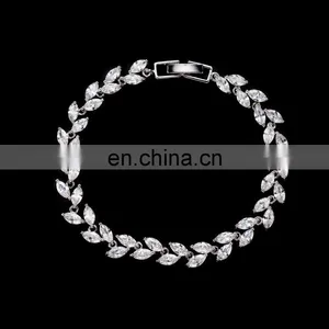 Silver Jewelry Zirconia Bracelet Sparkly Silver Bridesmaid Bracelet Wedding Jewelry thumbnail-1