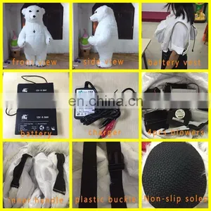 Super Funny Fur Inflatable Polar Bear Mascot Costume!!! thumbnail-4