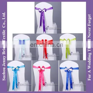 SH092A Satin Ribbon Bow Grosgrain Ribbon Satin Chair Sash thumbnail-1