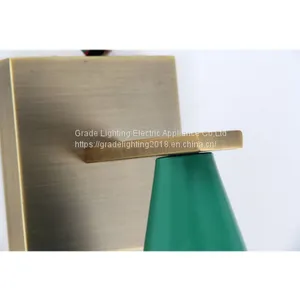 Green With Brass Color Wall Lights With E27 thumbnail-5