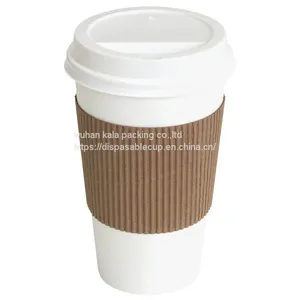 China Best PLA PE Paper Coffee Cups With Lids and Sleeve Straw thumbnail-1