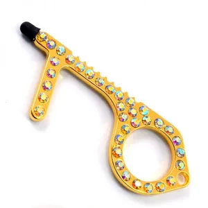 No Touch Keychain Contactless Door Opener With Colorful Diamonds thumbnail-3