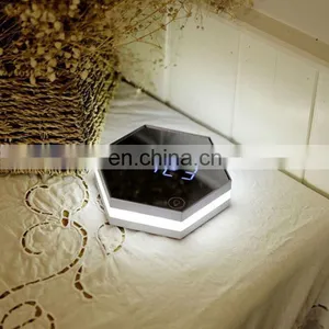 2020 USB Charging Rechargeable Led Decoration Design Night Lighting Mirror Alarm Clock thumbnail-1