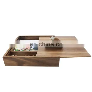 Walnut Wood Photo Album Box Gift USB Wooden Package Box Size 18*17*5.5cm thumbnail-1