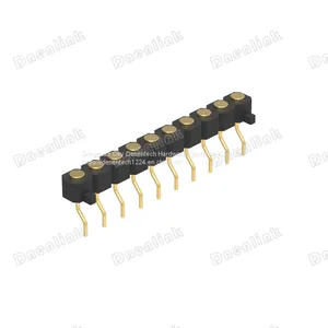 Dnenlink 3.00mm Pitch Single Row H2.5mm Plane Contact Right Angle Female Header SMT Type PogoPin Header With Peg thumbnail-3