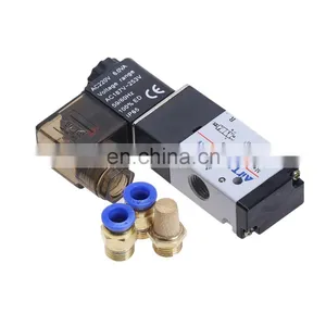 Compressor Accessories Fitting Single Coil 2 Position 5 Way Pneumatic Solenoid Valve 4v210-08 4H210-08 3V210 12V 24V 110V 220V thumbnail-2